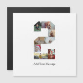 Carte Magnétique Collage photo noir et blanc numéro 2 (Devant / Derrière)