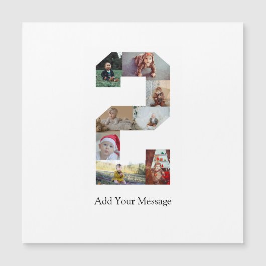 Carte Magnétique Collage photo noir et blanc numéro 2 (Devant)