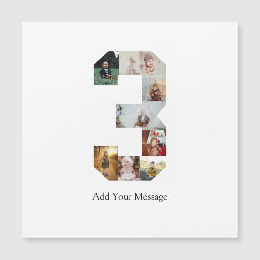 Carte Magnétique Collage photo noir et blanc numéro 3 (Devant)