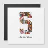 Carte Magnétique Collage photo noir et blanc numéro 5 (Devant / Derrière)