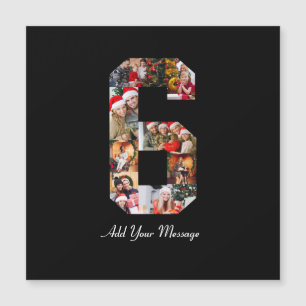 Carte Magnétique Collage photo noir et blanc numéro 6