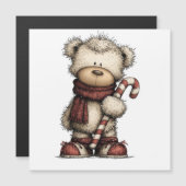 Carte Magnétique Collection de Clipart de Noël | Ours en peluche  (Devant / Derrière)