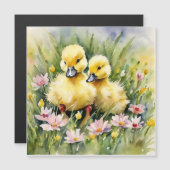 Carte Magnétique Colliers d'aquarelle dans le pré Fleur sauvage (Devant / Derrière)