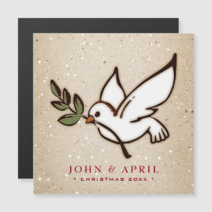 Carte Magnétique Colombe de Noël