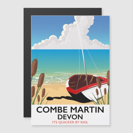 Carte Magnétique Combe Martin Devon (Devant / Derrière)