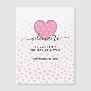 Carte Magnétique Conception de cœur rose élégant et de taches