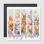 Carte Magnétique Conception de design aquarelle pour Pâques (Devant / Derrière)