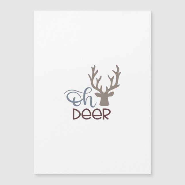 Carte Magnétique Conception de design classique rétro Oh Deer  (Devant)