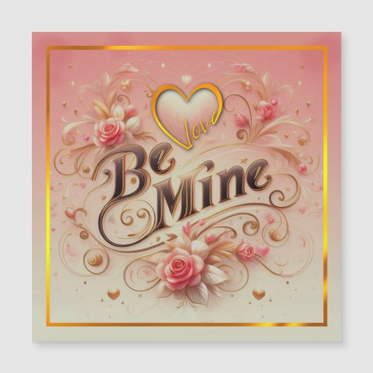 Carte Magnétique Conception de la Saint-Valentin Sois Mien avec Cœu (Devant)