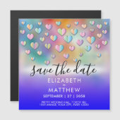 Carte Magnétique Conception de speckles de cœur colorés (Devant / Derrière)