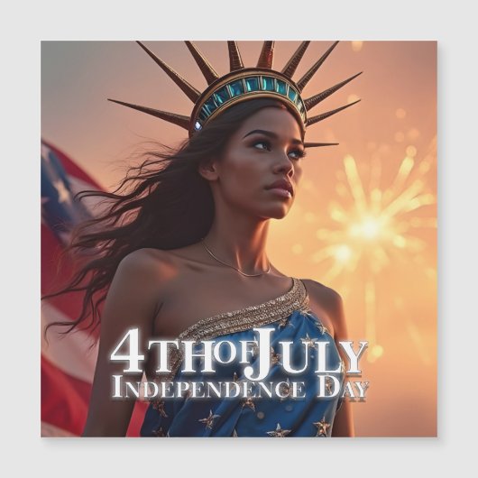 Carte Magnétique Conception splendide du 4 juillet - Feux d'artific (Devant)