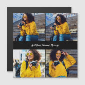 Carte Magnétique Concevez votre propre collection de 4 photos (Devant / Derrière)