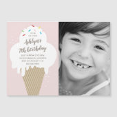 Carte Magnétique Cone Anniversaire de enfant de crème glacée modern (Devant)