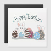 Carte magnétique Conejito Pâque « Happy Easter " (Devant / Derrière)