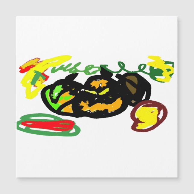 Carte Magnétique cool citrouille (Devant)