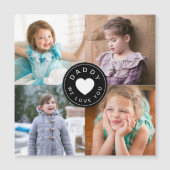 Carte Magnétique Cool Daddy We Love You Heart Photo Collage (Devant)