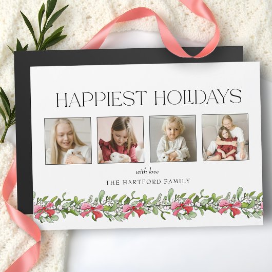 Carte Magnétique Coquette Bow Mistletoe Joyeuses Vacances 4 Photo
