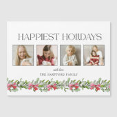 Carte Magnétique Coquette Bow Mistletoe Joyeuses Vacances 4 Photo (Devant)