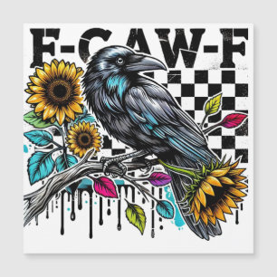 Carte Magnétique Corbeau F-CAW-F Funny Halloween