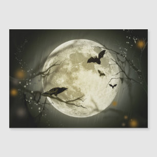 Carte Magnétique Corneilles Éffrayantes de la Lune d'Halloween
