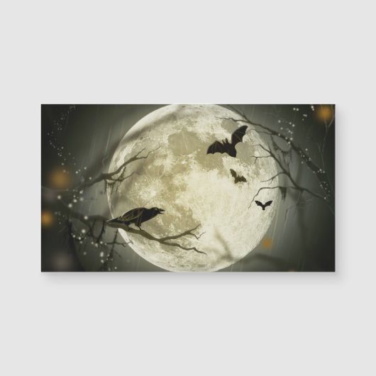 Carte Magnétique Corneilles Éffrayantes de la Lune d'Halloween (Devant)