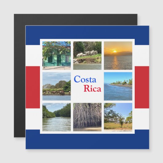Carte Magnétique Costa Rica (Devant / Derrière)