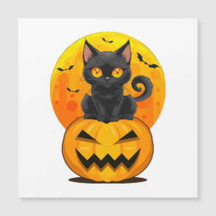 Carte Magnétique Costume d'Halloween Citrouille Chat Noir