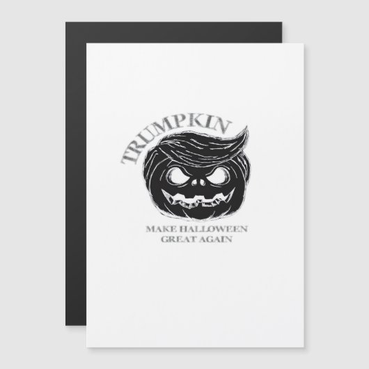 Carte Magnétique Costume Halloween Trumpkin drôle & mignon Hallowee (Devant / Derrière)