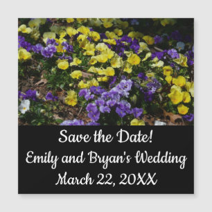 Carte Magnétique Côte de pensées violettes et jaunes