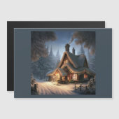 Carte Magnétique Cottage de Noël 5 (Devant / Derrière)