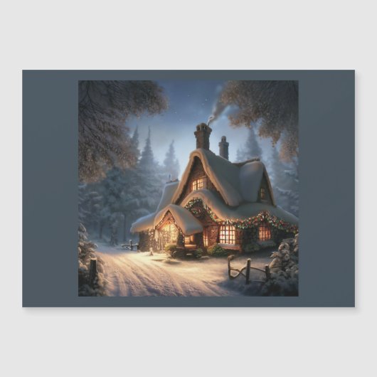 Carte Magnétique Cottage de Noël 5 (Devant)