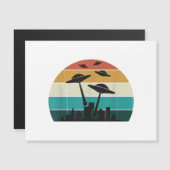 Carte Magnétique Coucher de soleil d'attaque UFO rétro - Sauc volan (Devant / Derrière)