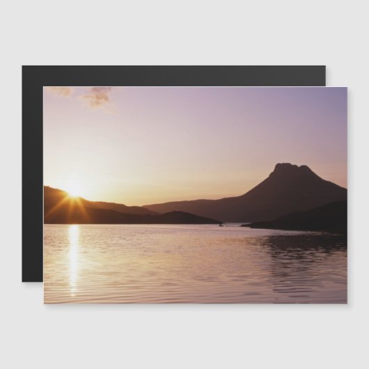 Carte Magnétique Coucher de soleil Stac Pollaidh Écosse (Devant / Derrière)