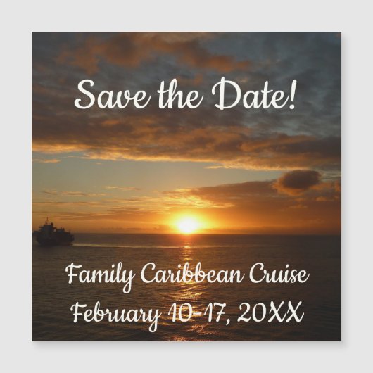 Carte Magnétique Coucher de soleil sur la mer II (Devant)