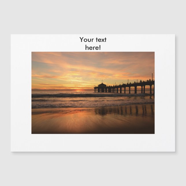 Carte Magnétique Coucher du soleil de plage de pilier (Devant)