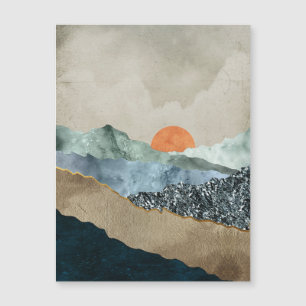 Carte Magnétique Couches de montagne texturées avec rayonnement de