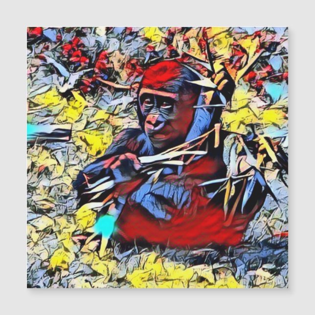 Carte Magnétique Couleur - Gorilla Baby (Devant)