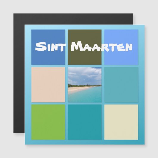Carte Magnétique Couleurs de la plage de St. Maarten (Devant / Derrière)