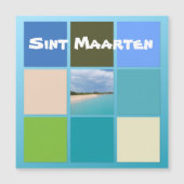 Carte Magnétique Couleurs de la plage de St. Maarten (Devant)