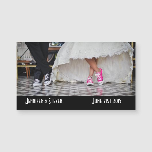 Carte Magnétique Couple mariage dans un style rétro Cinties Diner (Devant)