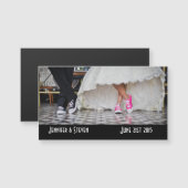 Carte Magnétique Couple mariage dans un style rétro Cinties Diner (Devant / Derrière)