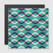 Carte Magnétique Courbes rétro : Effet Motif Grunge. (Devant / Derrière)