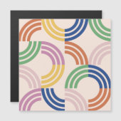 Carte Magnétique Courbes triées rétro Arrière - plan géométrique (Devant / Derrière)