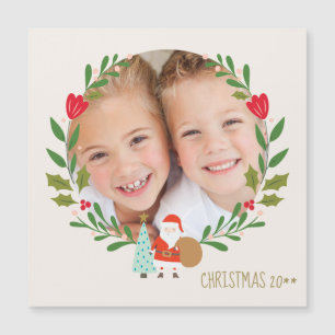 Carte Magnétique Couronne de Noël en houx Photo