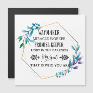 Carte Magnétique Couronne florale bleue chrétienne