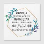 Carte Magnétique Couronne florale bleue chrétienne (Devant)