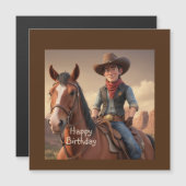 Carte Magnétique Cowboy (Devant / Derrière)