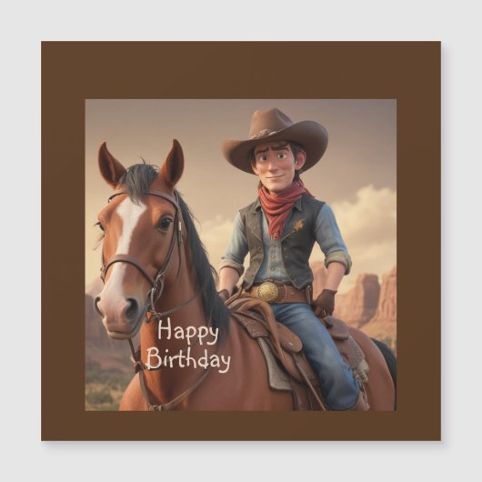 Carte Magnétique Cowboy (Devant)