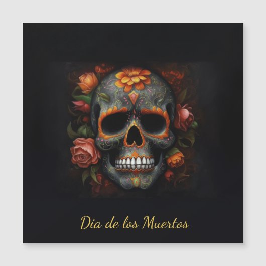 Carte Magnétique Crâne à sucre Regal Bloom (Devant)