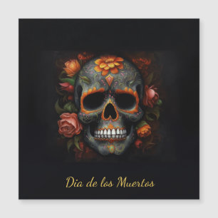 Carte Magnétique Crâne de sucre floral Dia de los Muertos Calavera